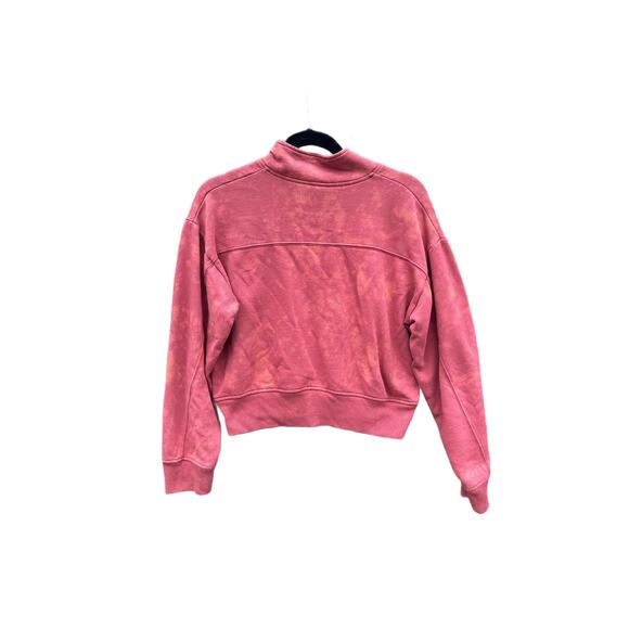 Tie Dye Cropped Women's Sweater with Quarter Zip | Scrunch Tie - Reverse Dye - Picture 2 of 2